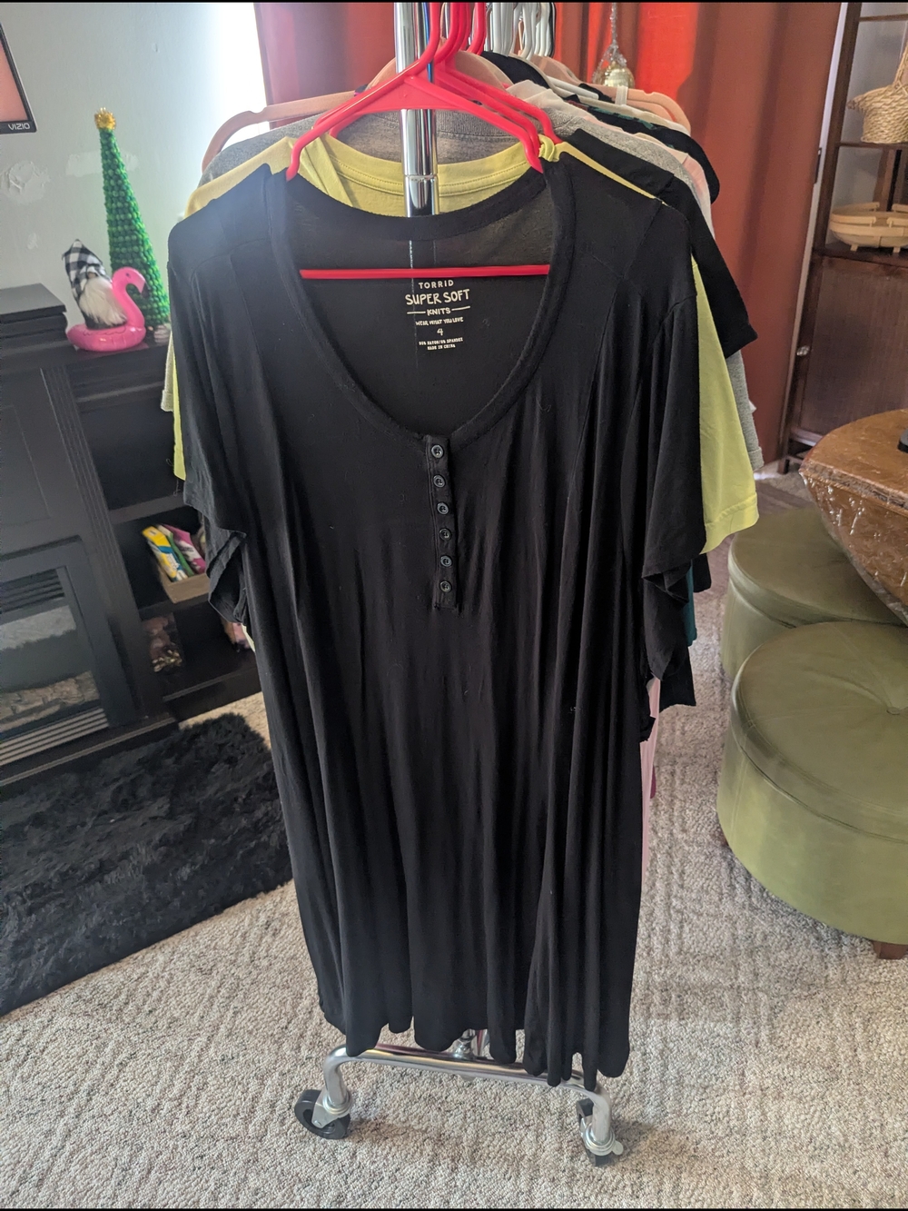 🧡Torrid Super Soft Black Henley Dress